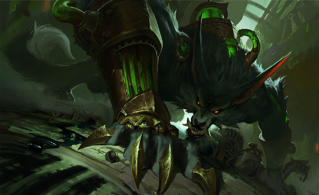 Imagem do campeão Warwick, do League of Legends 