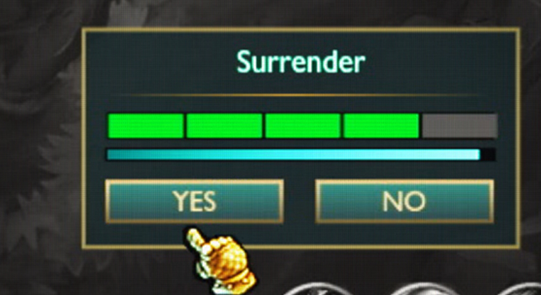O surrender no LoL