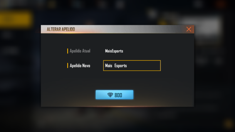 Imagem para ilustrar o tutorial de como colocar espaço no nick do Free Fire