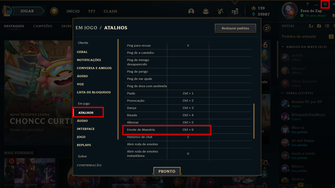 Configurando maestria dentro do cliente