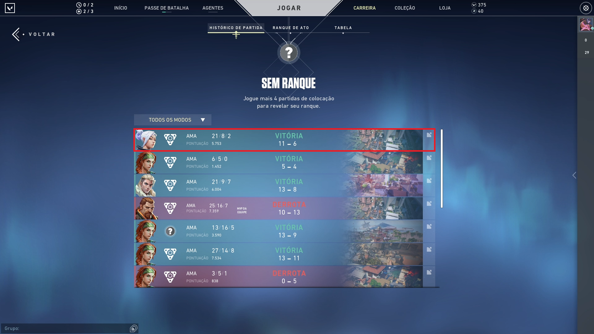 segundo passo de como adicionar amigos no VALORANT após uma partida