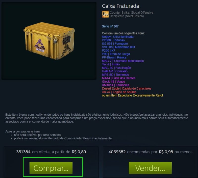 Como comprar caixa no CSGO