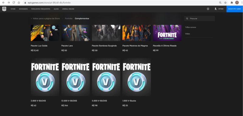 V-Bucks do Fortnite