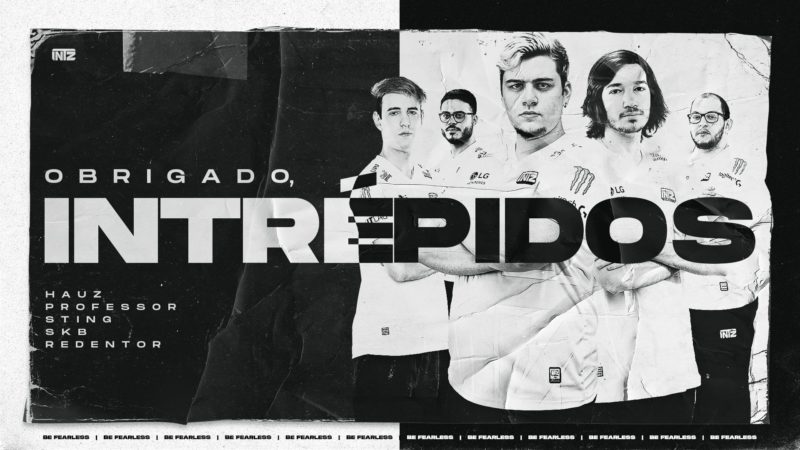 Imagem feita pela INTZ para ilustrar a saída de cinco de seus jogadore