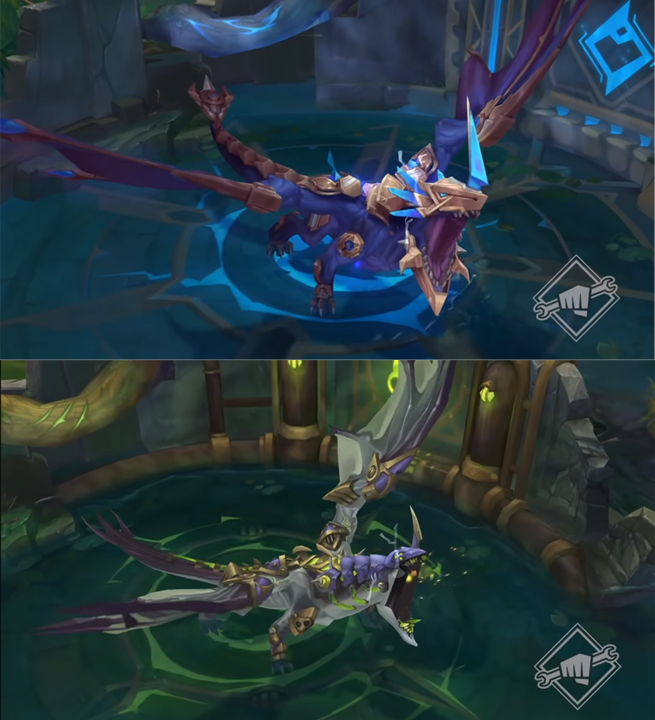 Novos Dragões Hextec e Quimtec na pré-temporada 2022 de LoL