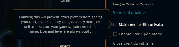 LoL terá a opção de deixar o perfil privado