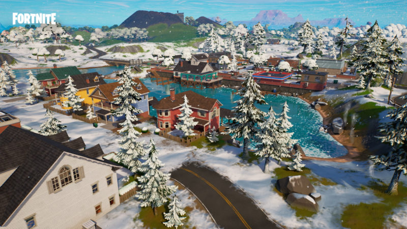 Neve no mapa do Fortnite