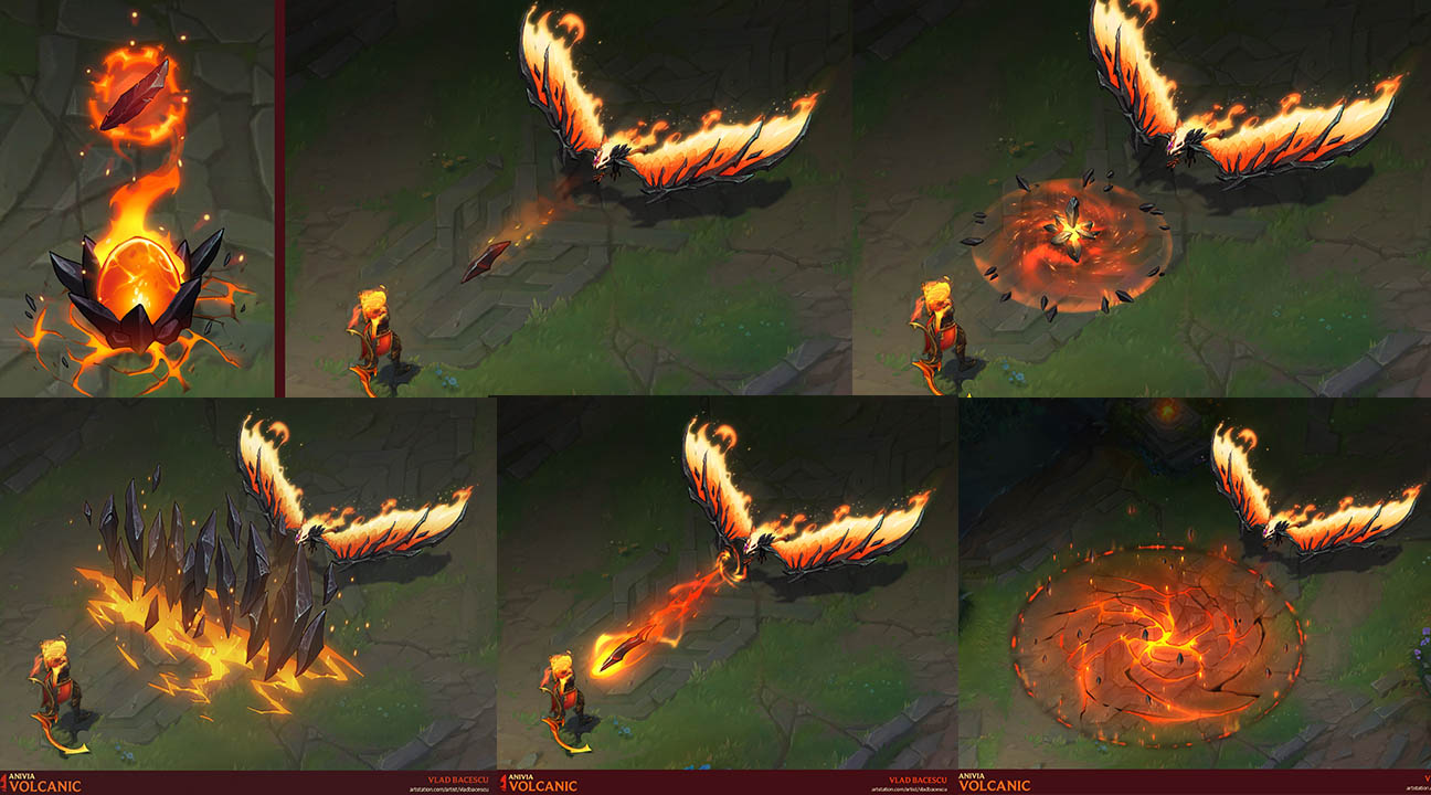 Imagem das arets da skin Anivia Vulcânica 