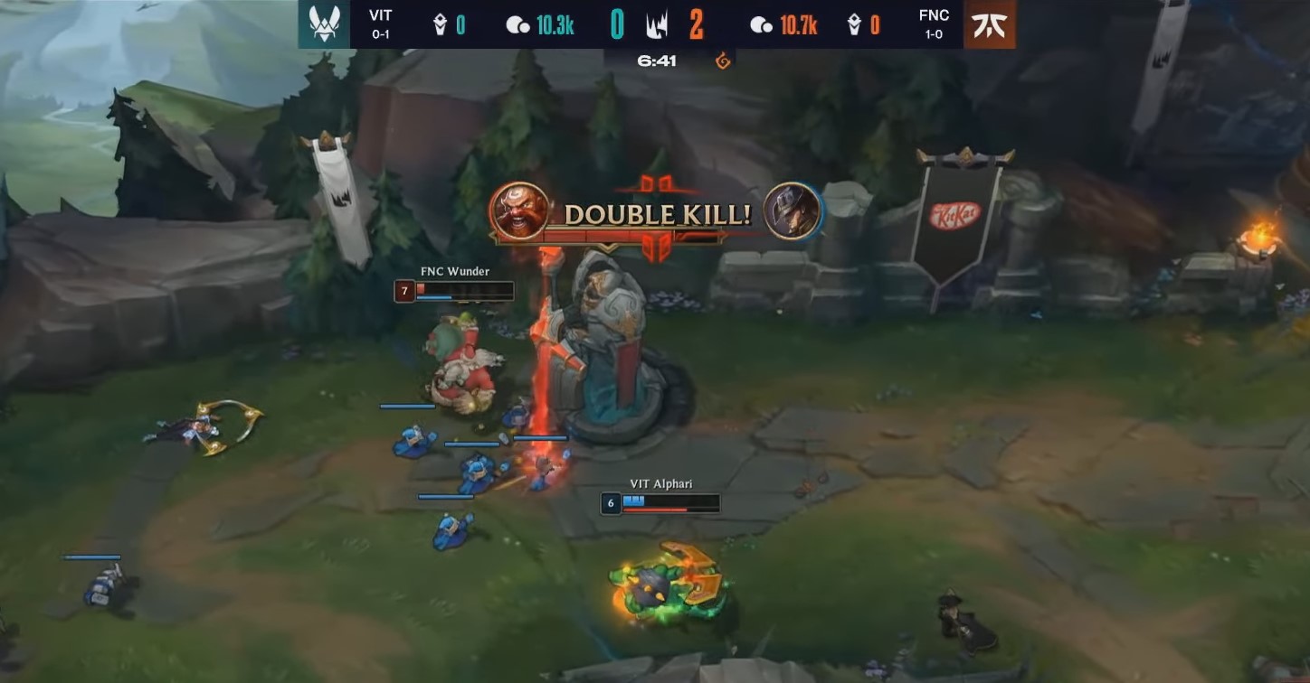 Imagem do dive em cima de Wunder, da Fnatic, na LEC 2022