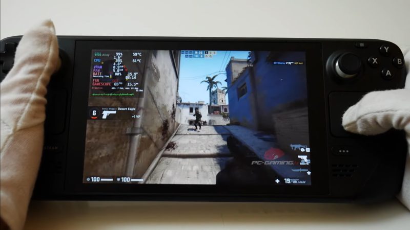 Imagem do jogo CSGO sendo rodado no SteamDeck