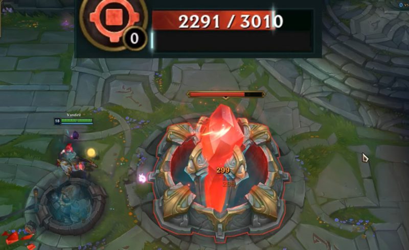 Imagem do Nexus com vida diminuída no patch 12.6 de LoL