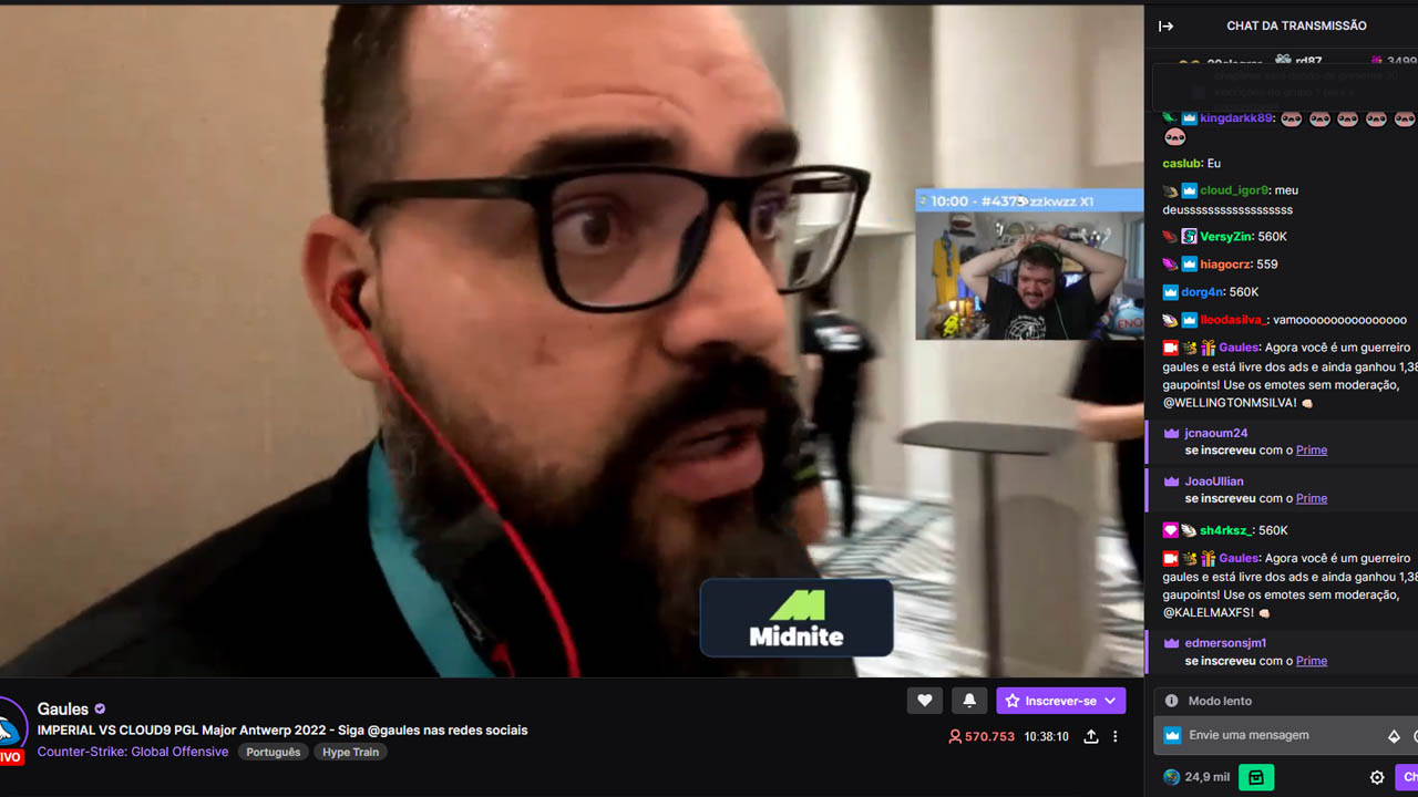 Imagem da stream de Gaules