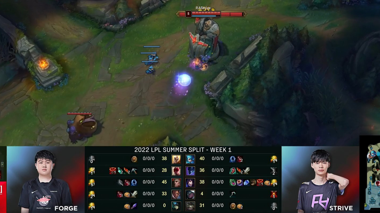 Imagem do Gromp no mid durante a LPL 2022