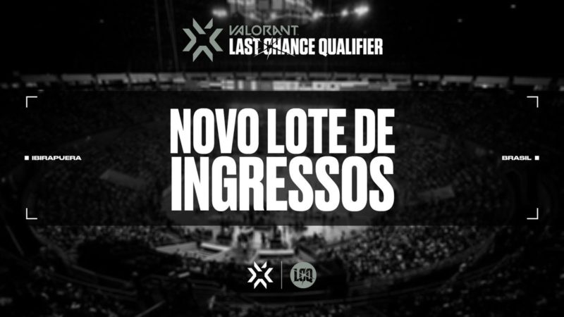 imagem da riot games avisando como o novo lote de ingressos para o LCQ 2022 no ginásio do ibirapuera