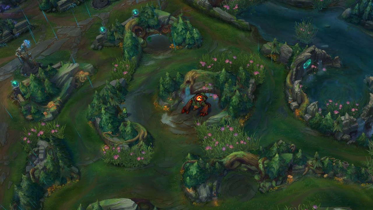 Imagem do mapa do LoL modificado pelo Dragão do Oceano