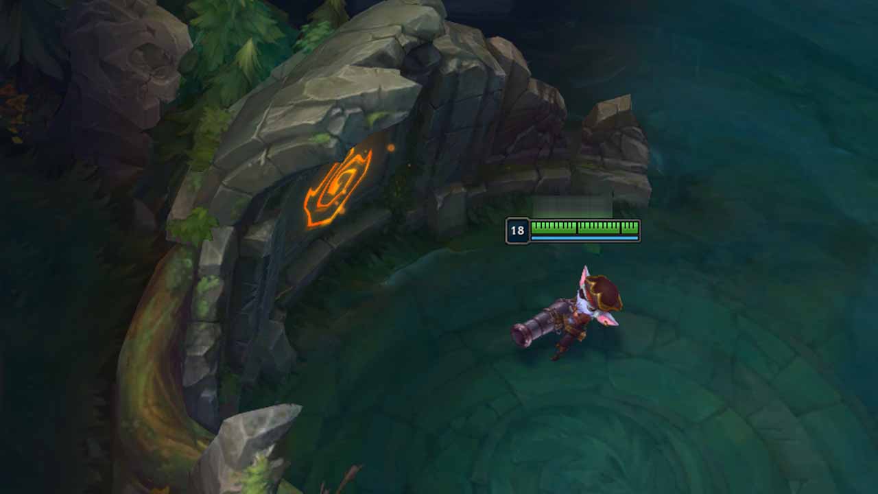 Imagem de um símbolo que aparece na parede do covil do dragão do LoL