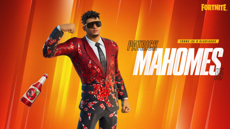 Traje de Mahomes inspirado em ketchup