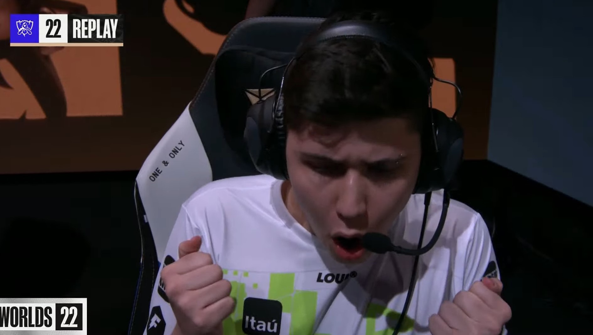 Imagem do jogador Brance durante o Worlds 2022