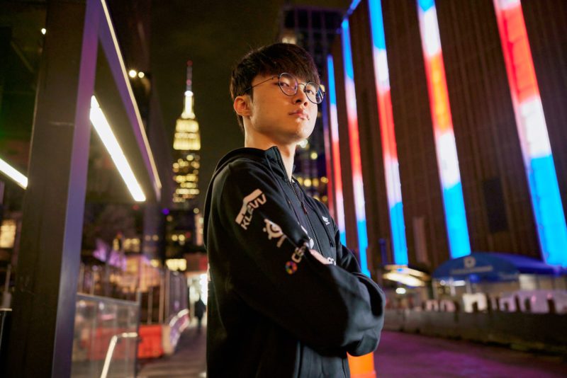Imagem do jogador T1 Faker no Worlds 2022