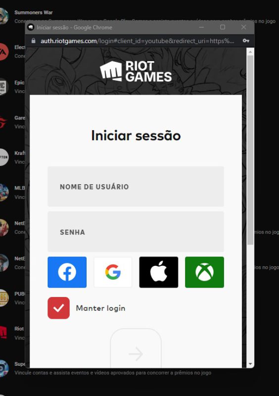 tutorial de como vincular a conta da riot games ao youtube