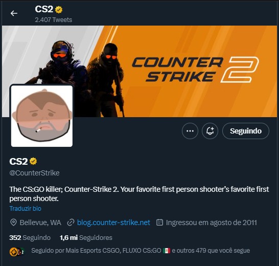 perfil no twitter do cs 2