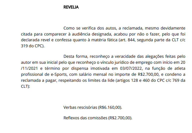 Trecho do processo entre Lynkez e Simplicity