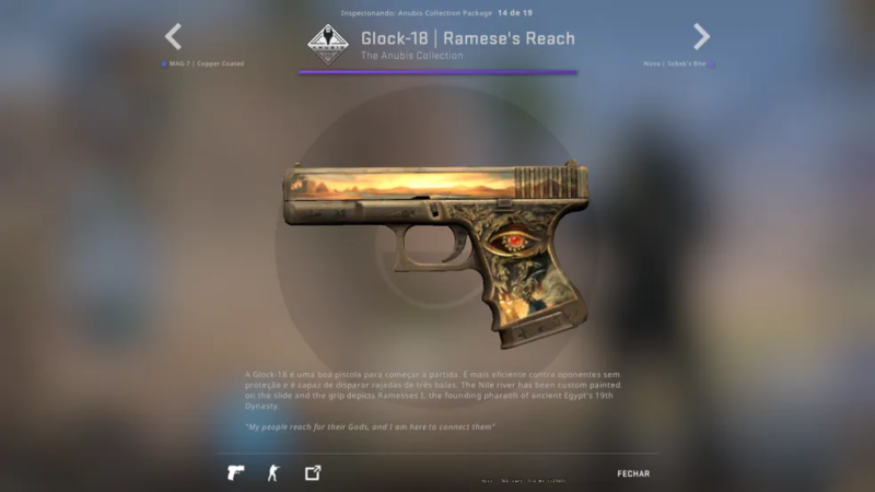 coleção skins anubis