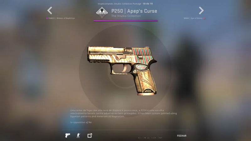 coleção skins anubis