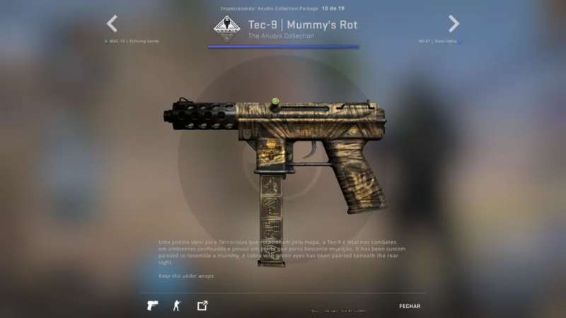 coleção skins anubis