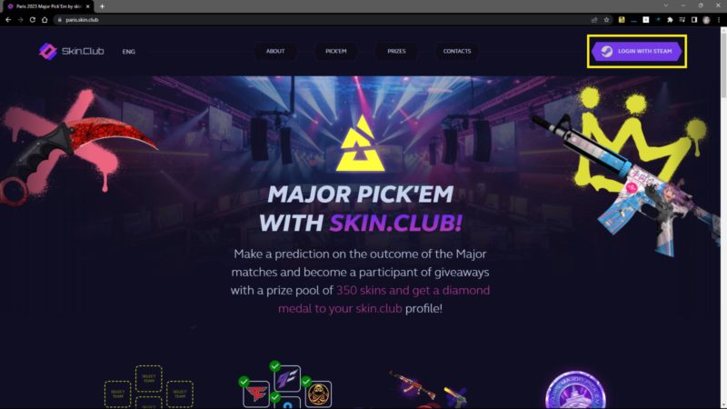 passo 1 do skin.club