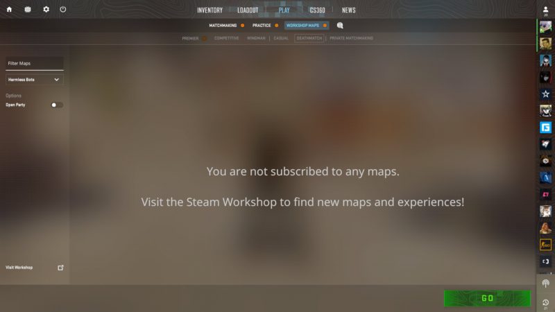 foto do menu do cs 2