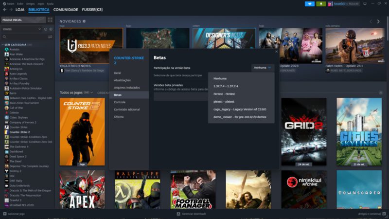 como jogar cs:go na steam