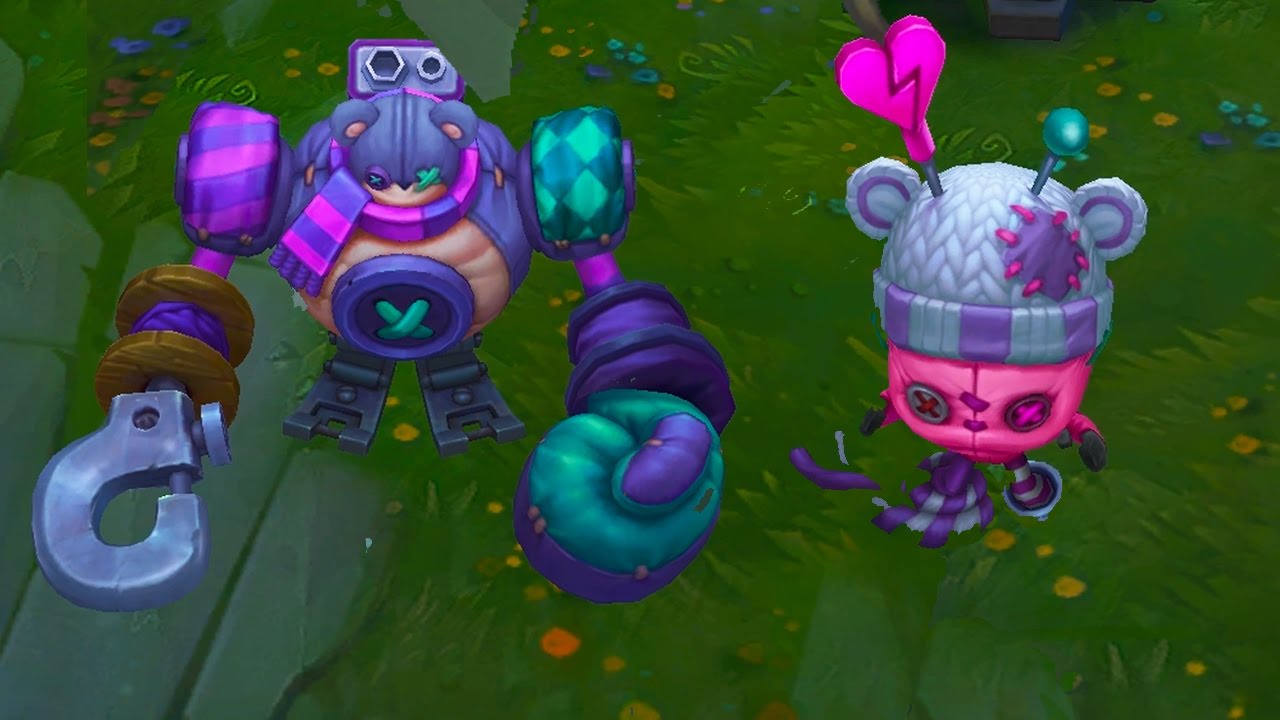 Imagem das skins Amumu e Blitzcrank Sewn Chaos no LoL