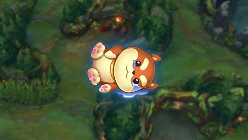 Na foto, o emote do cachorrinho chorando para ilustrar a pergunta: qual elo e servidor mais dá surrender?