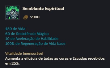 Na foto, o item Semblante Espiritual