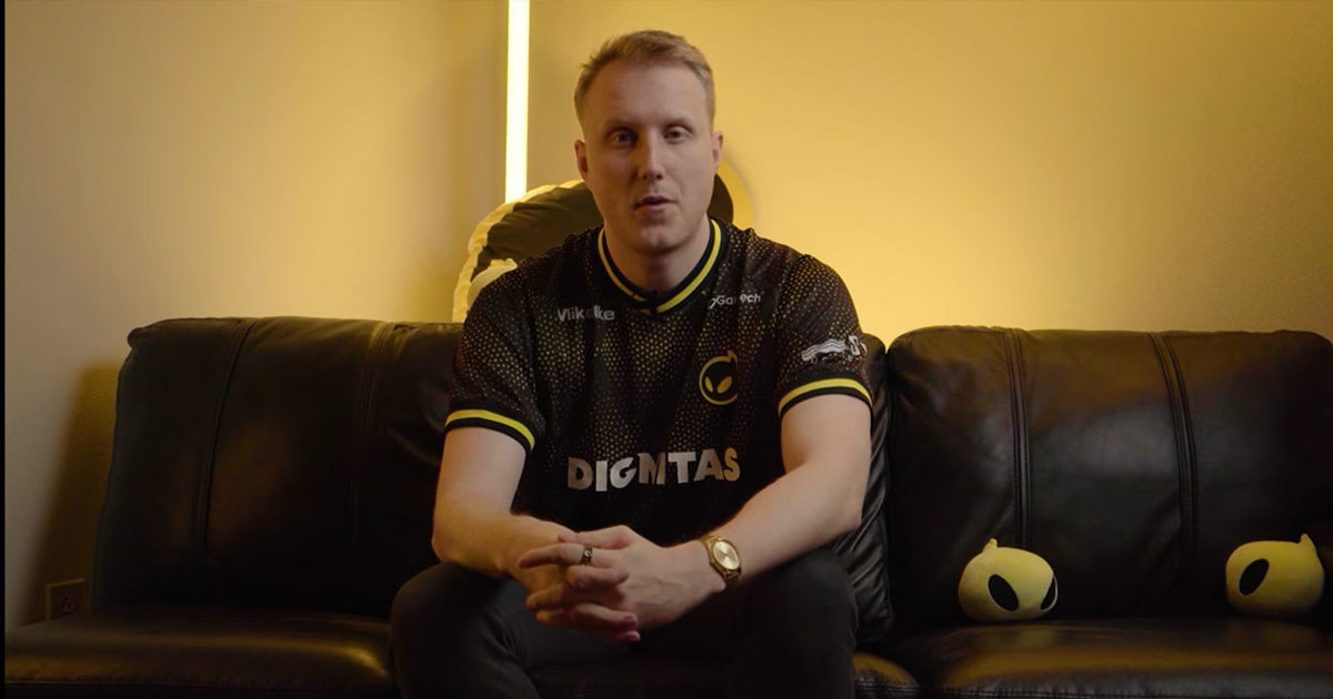 Imagem do jogador Zven no anuncio de contratação da Dignitas