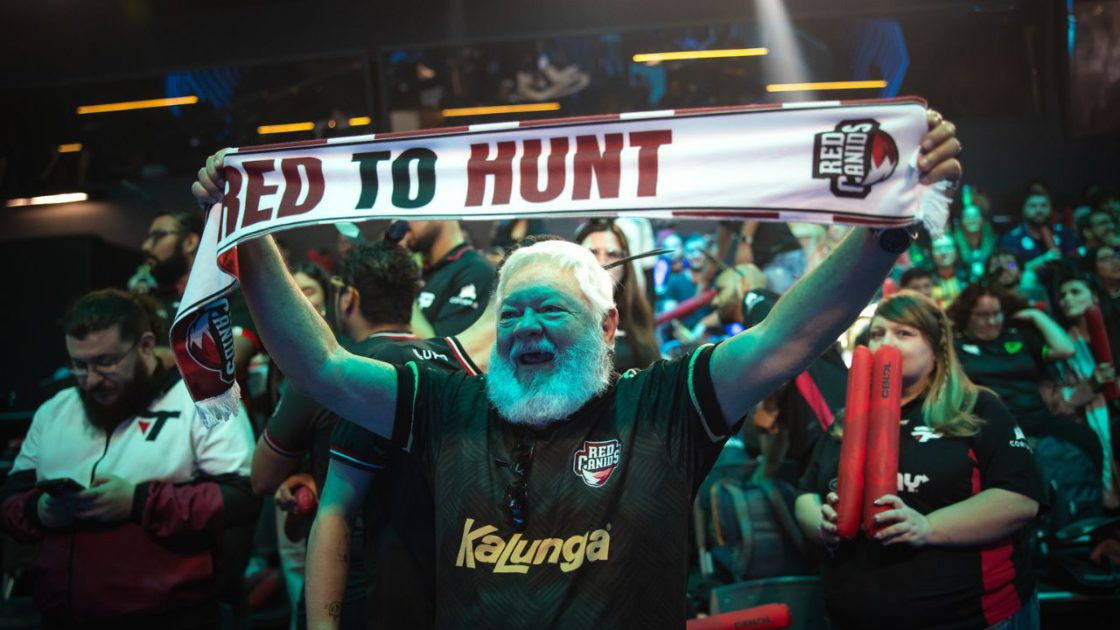 Na foto, um torcedor da RED Canids no CBLOL 2024 2º split 15ª rodada