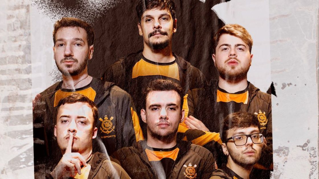 Na foto, o time do Corinthians no LoL para as classificatórias do Circuito Desafiante 2025