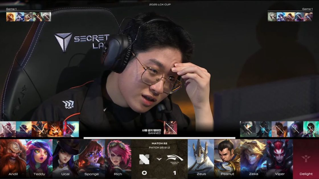 Na foto o top-laner da HLE na LCK Cup 2025, Zeus