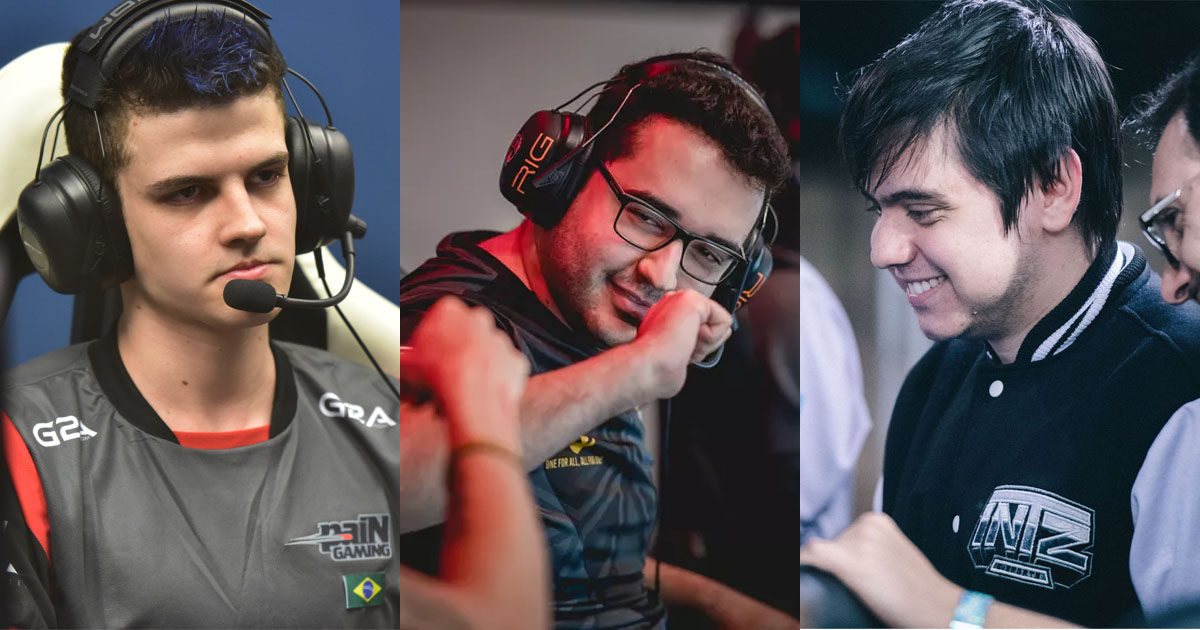 Imagem dos jogadores Kami, Takeshi e Tockers