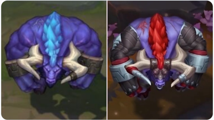 Foto da nova skin do Alistar para o passe de batalha.