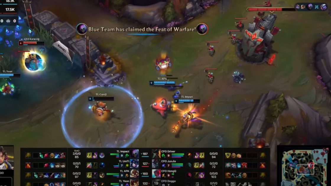 Na foto, o APA usando emotes nas partidas da Team Liquid