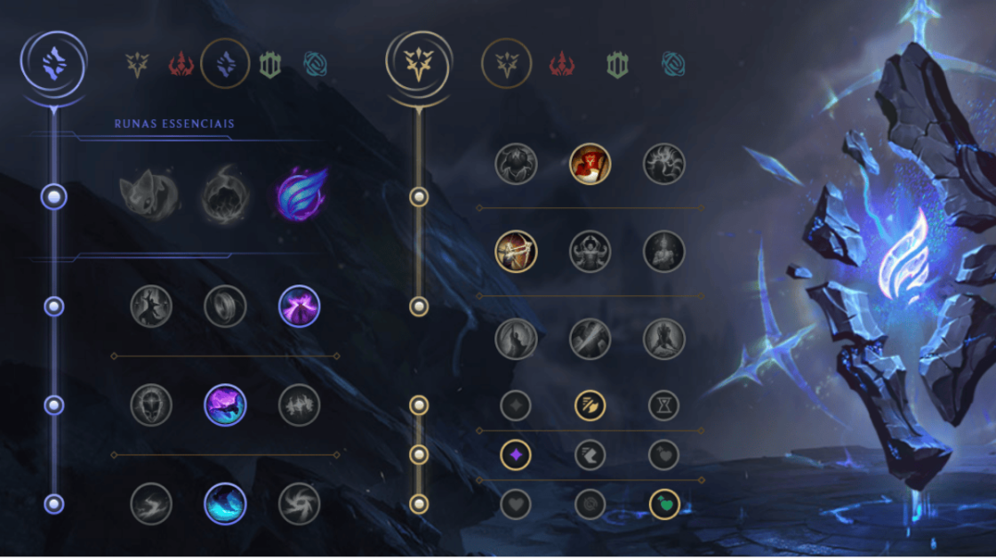 Imagem das runas do Darius na jungle.