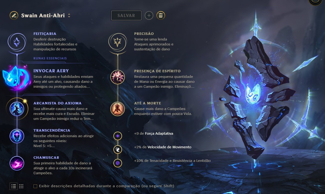 Na foto, as runas do Swain