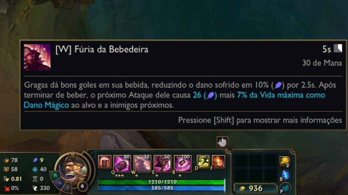 Foto da descrição da habilidade do Gragas.