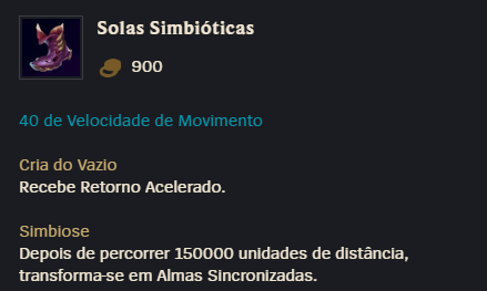 Imagem do item Solas Simbioticas no LoL.