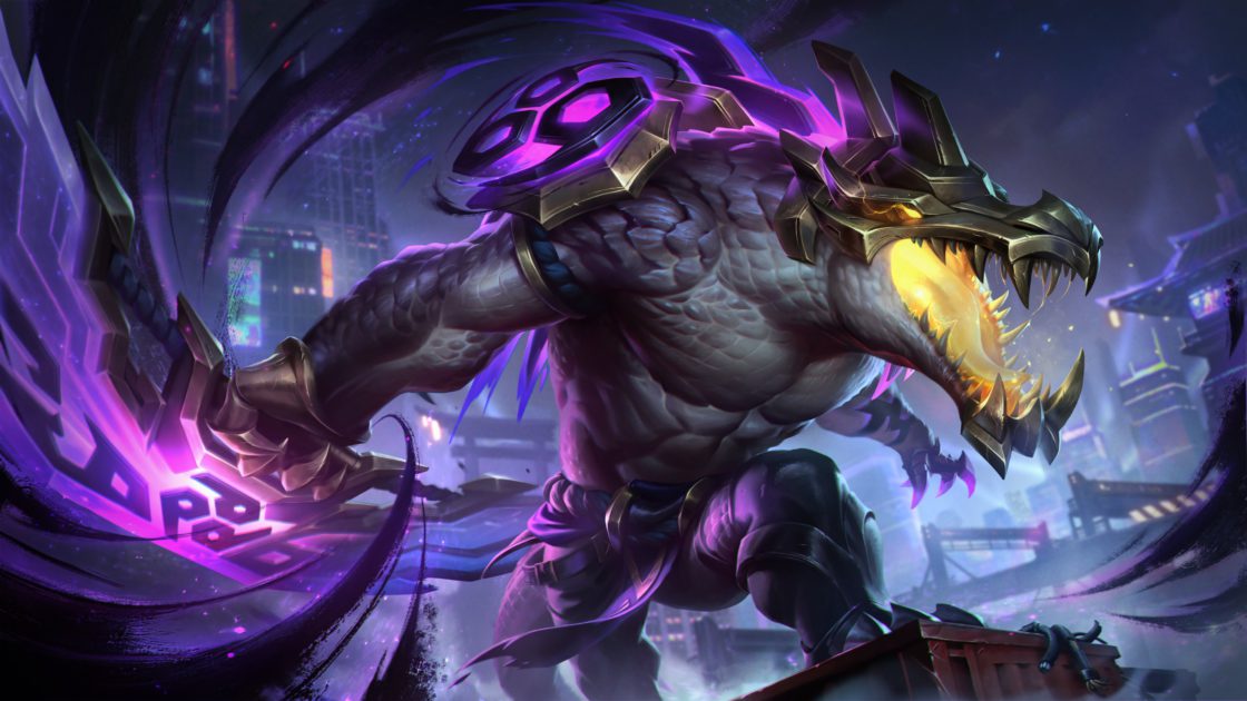Na foto, a splash art do Renekton Tinta Sombria