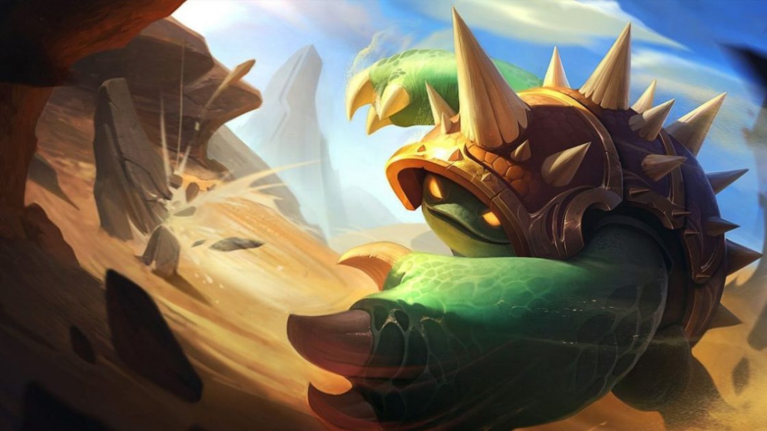 Splash Art do Rammus no LoL.
