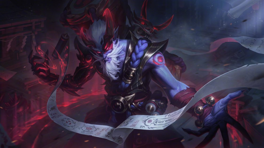 Imagem da skin Ryze Lua Sangrenta no LoL.