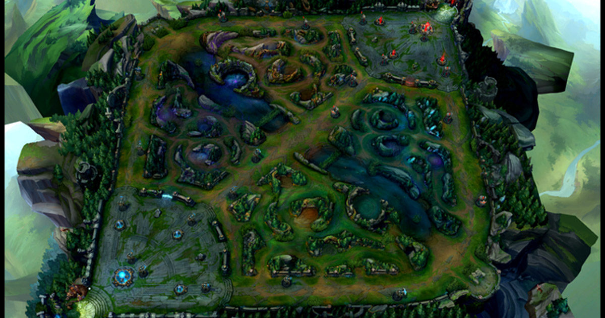 Imagem de um mapa do League of Legends